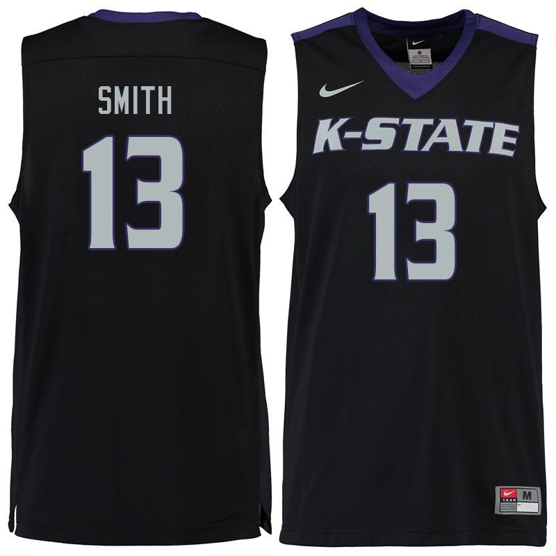 Men #13 Mark Smith Kansas State Wildcats College Basketball Jerseys Sale-Black - Click Image to Close